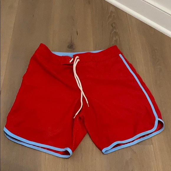 Other - Red swim trunks with blue lining and pocket detail